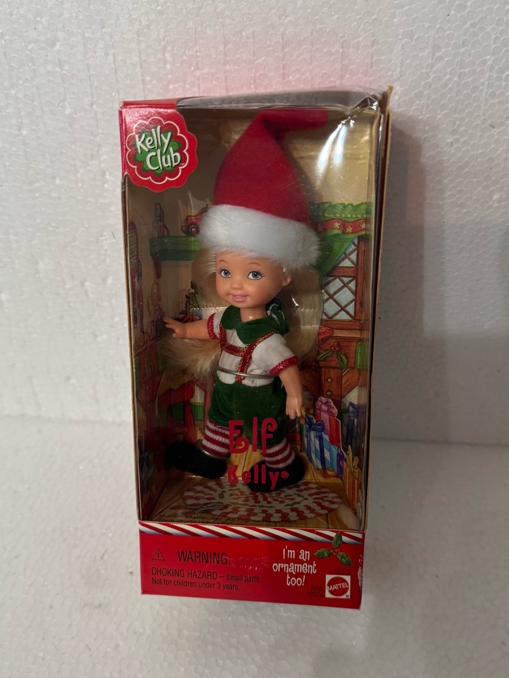 Mattel Barbie Kelly Club Elf Kelly Christmas Doll and Ornament (2001)